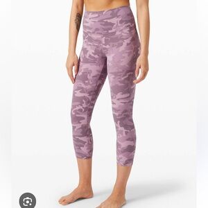 Lululemon Align Leggings - pink camouflage - Size 10 - 20” inseam - lightly used